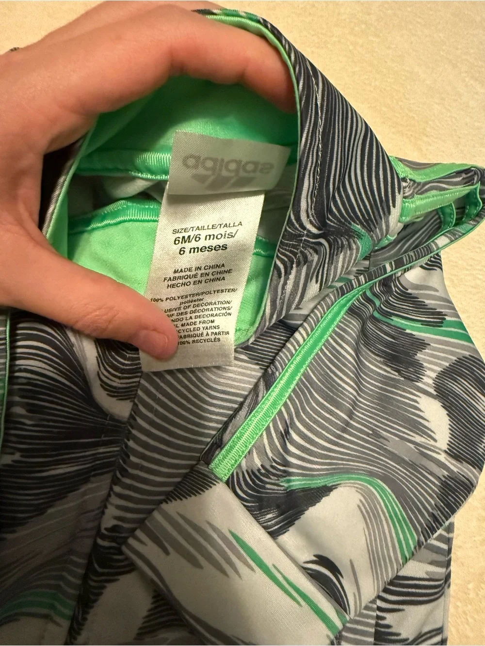 Adidas Baby Grey & Green Zip-Up Track Jacket